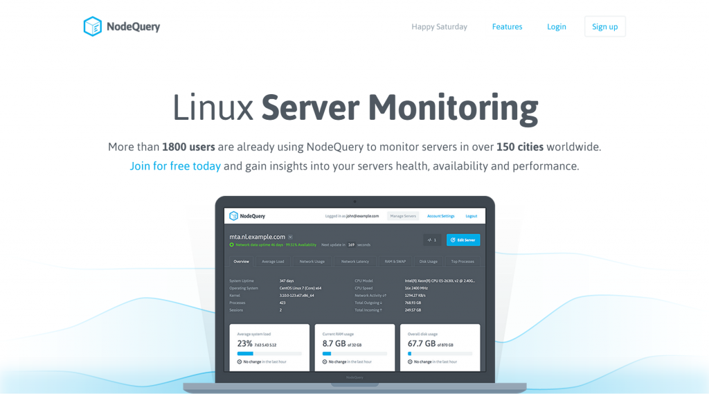 NodeQuery Linux Server Monitoring