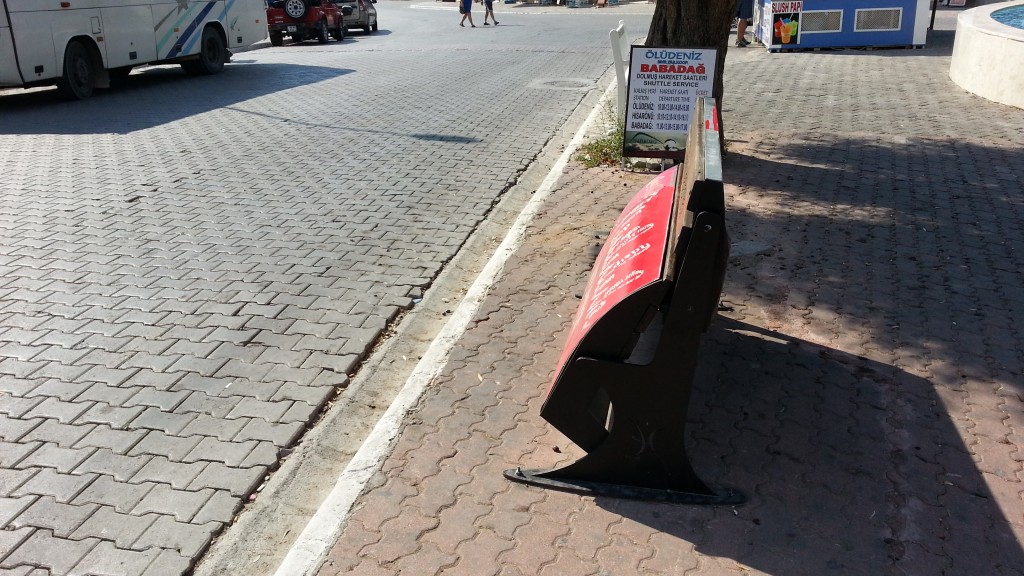 Bench by road, Hisaronu, Turkey